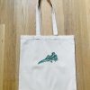 Photo of canvas tote bag with tenderstem broccoli print