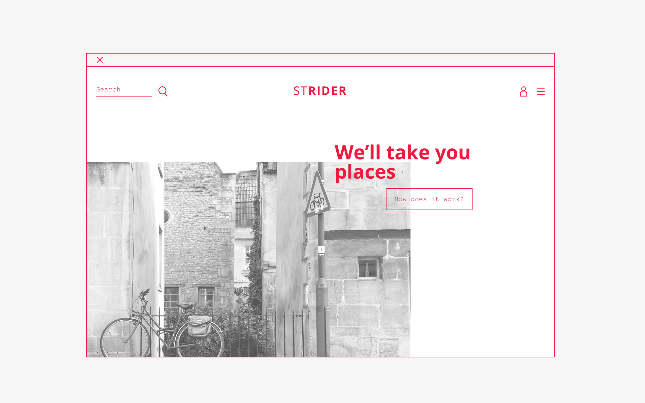 Preview of the UI Design for a website called Strider